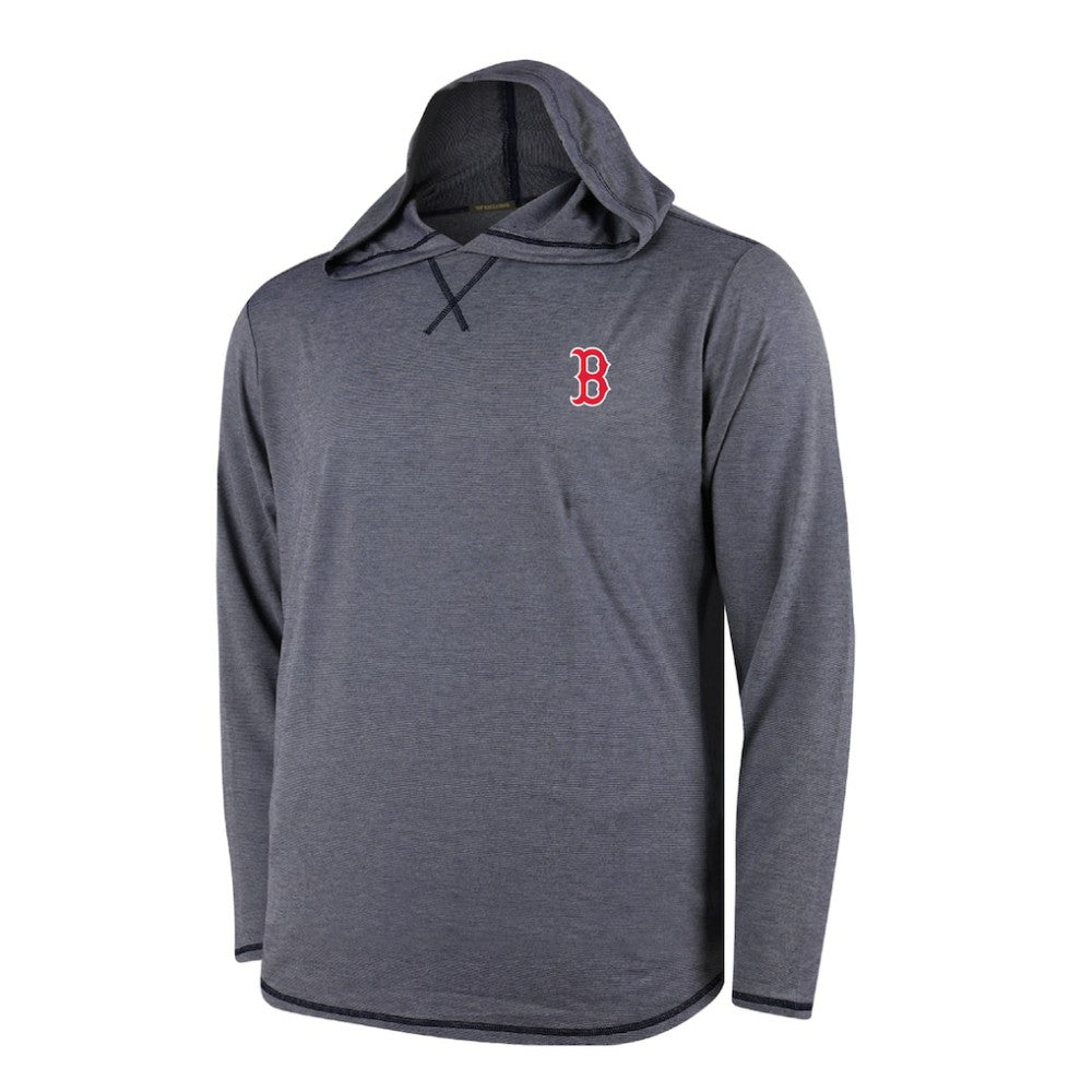 Boston Red Sox Butter Stripe Tri-Blend Long Sleeve Hoodie T-Shirt - Navy Hoodies
