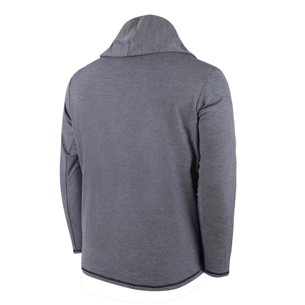 Chicago Cubs Butter Stripe Tri-Blend Long Sleeve Hoodie T-Shirt - Navy Hoodies