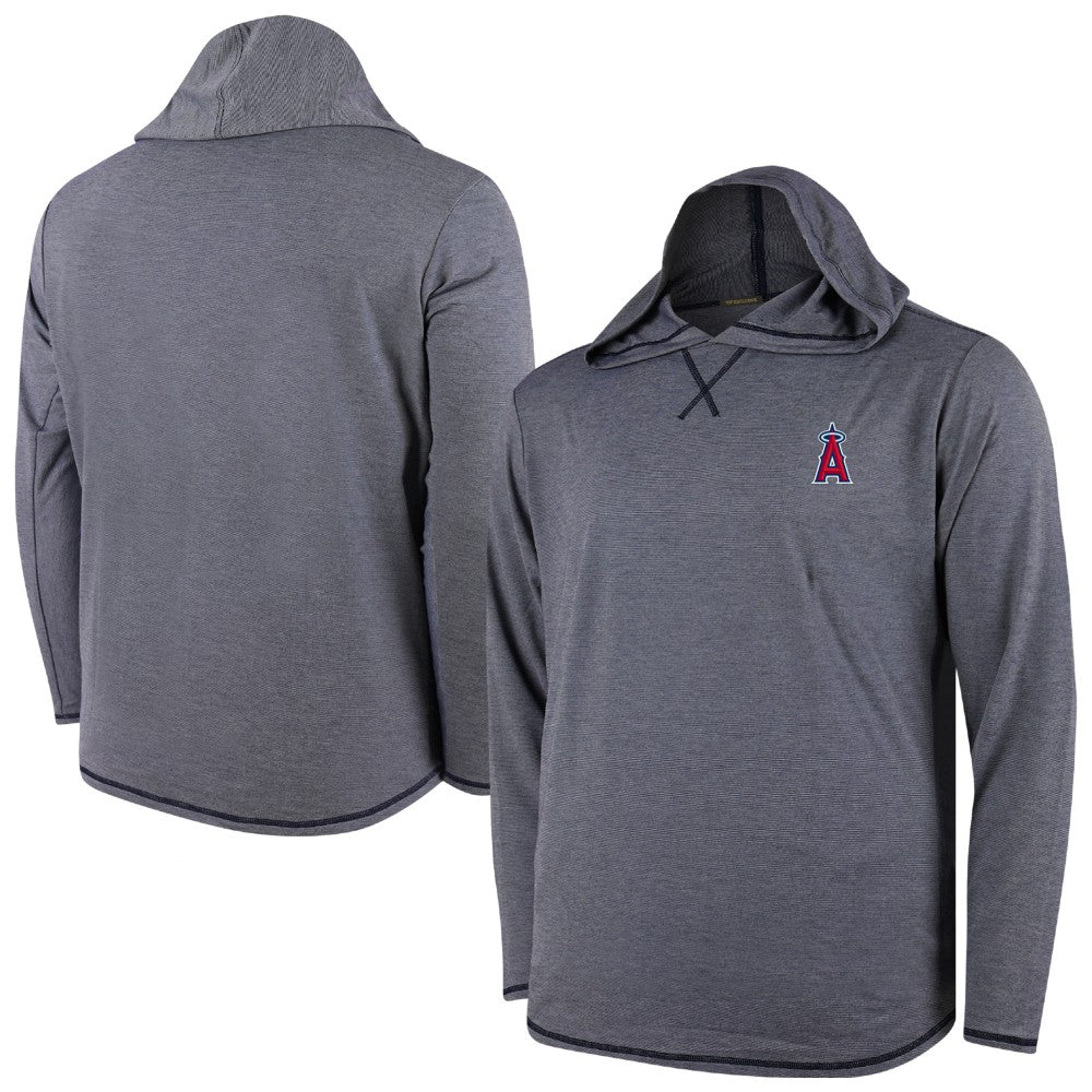 Los Angeles Angels Butter Stripe Tri-Blend Long Sleeve Hoodie T-Shirt - Navy Hoodies