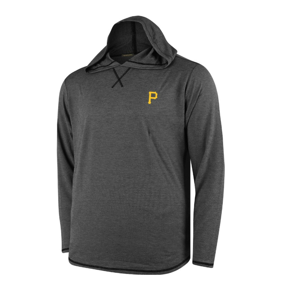 Pittsburgh Pirates Butter Stripe Tri-Blend Long Sleeve Hoodie T-Shirt - Black Hoodies