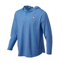 Toronto Blue Jays Butter Stripe Tri-Blend Long Sleeve Hoodie T-Shirt - Royal Hoodies