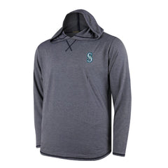 Seattle Mariners Butter Stripe Tri-Blend Long Sleeve Hoodie T-Shirt - Navy Hoodies