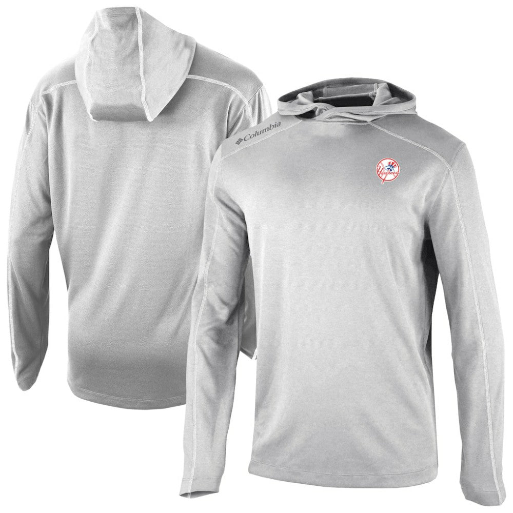 New York Yankees Columbia Omni-Wick Shotgun Pullover Hoodie - Gray Hoodies
