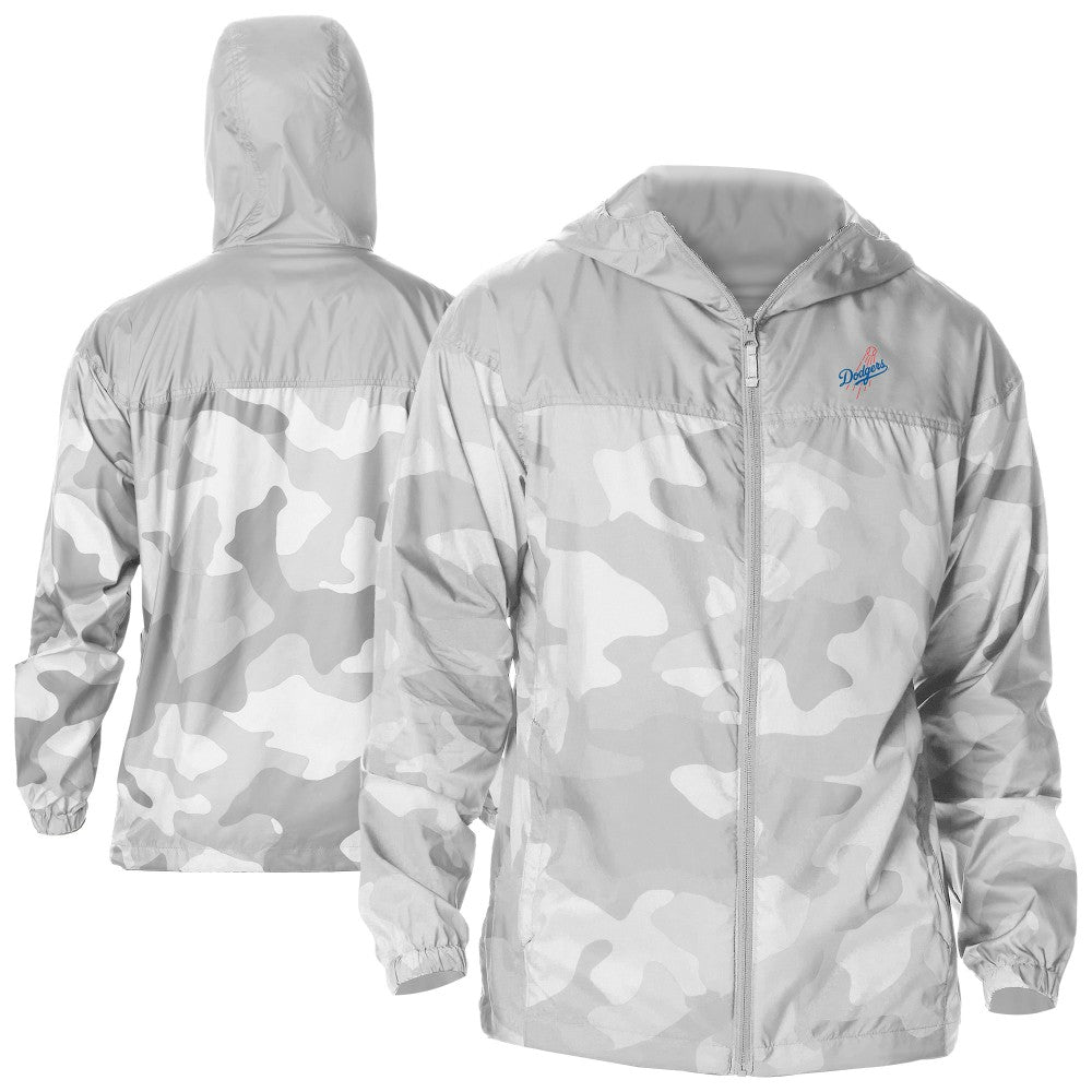 Los Angeles Dodgers Columbia Camo Flash Challenger Full-Zip Windbreaker Jacket - Gray Jackets