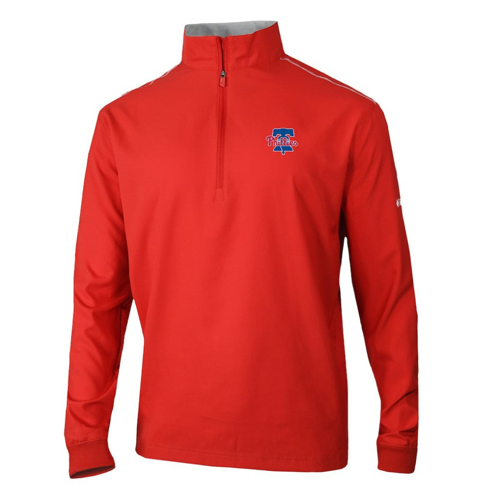 Philadelphia Phillies Columbia Omni-Wick Bogey's Paradise Quarter-Zip Top - Red Tops