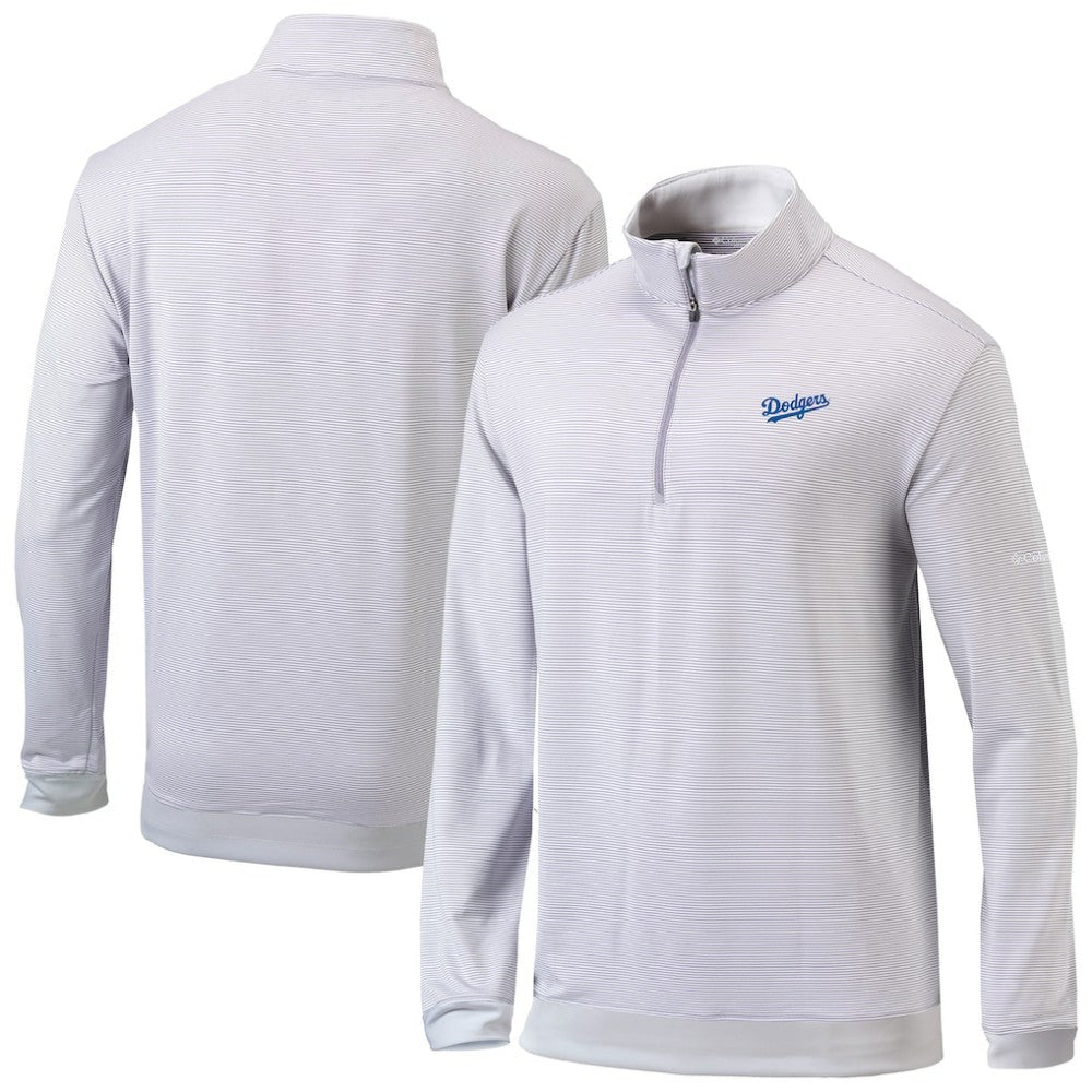 Los Angeles Dodgers Columbia Omni-Wick Even Lie Quarter-Zip Pullover Top - Gray Pullover