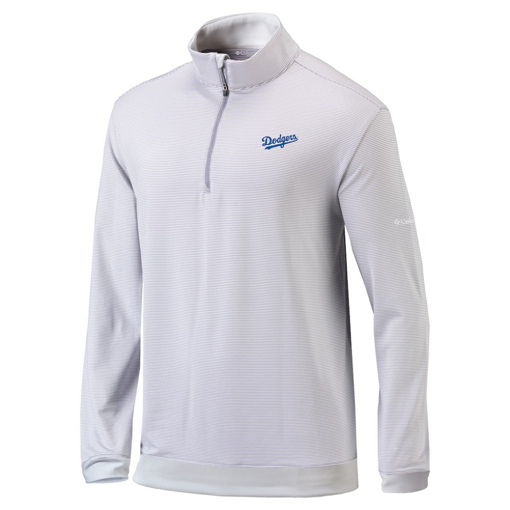 Los Angeles Dodgers Columbia Omni-Wick Even Lie Quarter-Zip Pullover Top - Gray Pullover