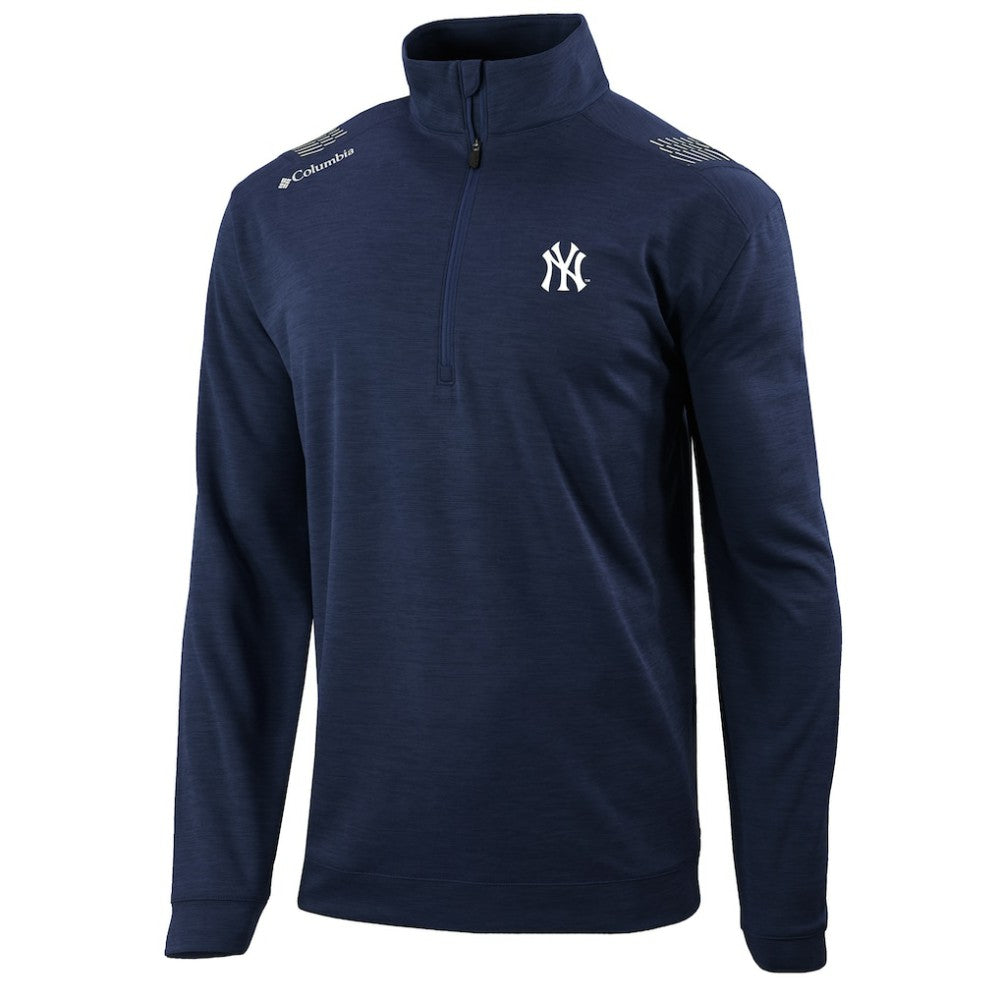 New York Yankees Columbia Oakland Downs Omni-Wick Quarter-Zip Top - Navy Tops