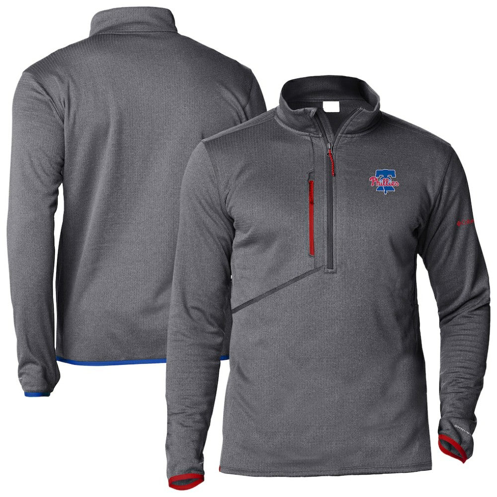 Philadelphia Phillies Columbia Park View Omni-Wick Half-Zip Top - Red Tops