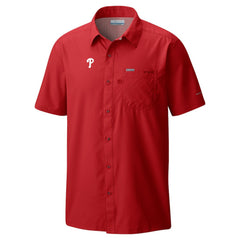 Philadelphia Phillies Columbia Slack Tide Omni-Wick Button-Up Camp Shirt - Red