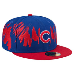 Chicago Cubs New Era Retro Pattern 59FIFTY Fitted Hat - Royal/Red Hats