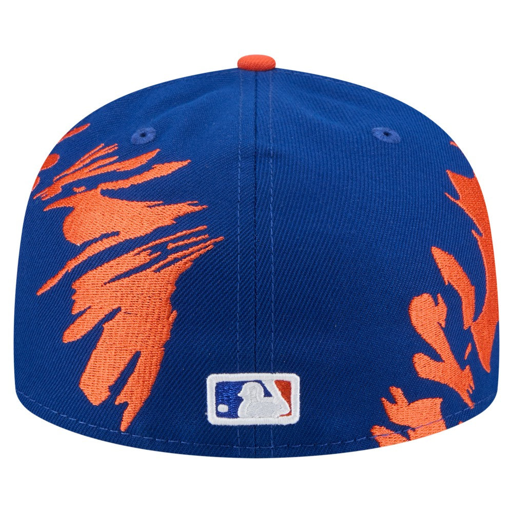 New York Mets New Era Retro Pattern 59FIFTY Fitted Hat - Royal/Orange Hats