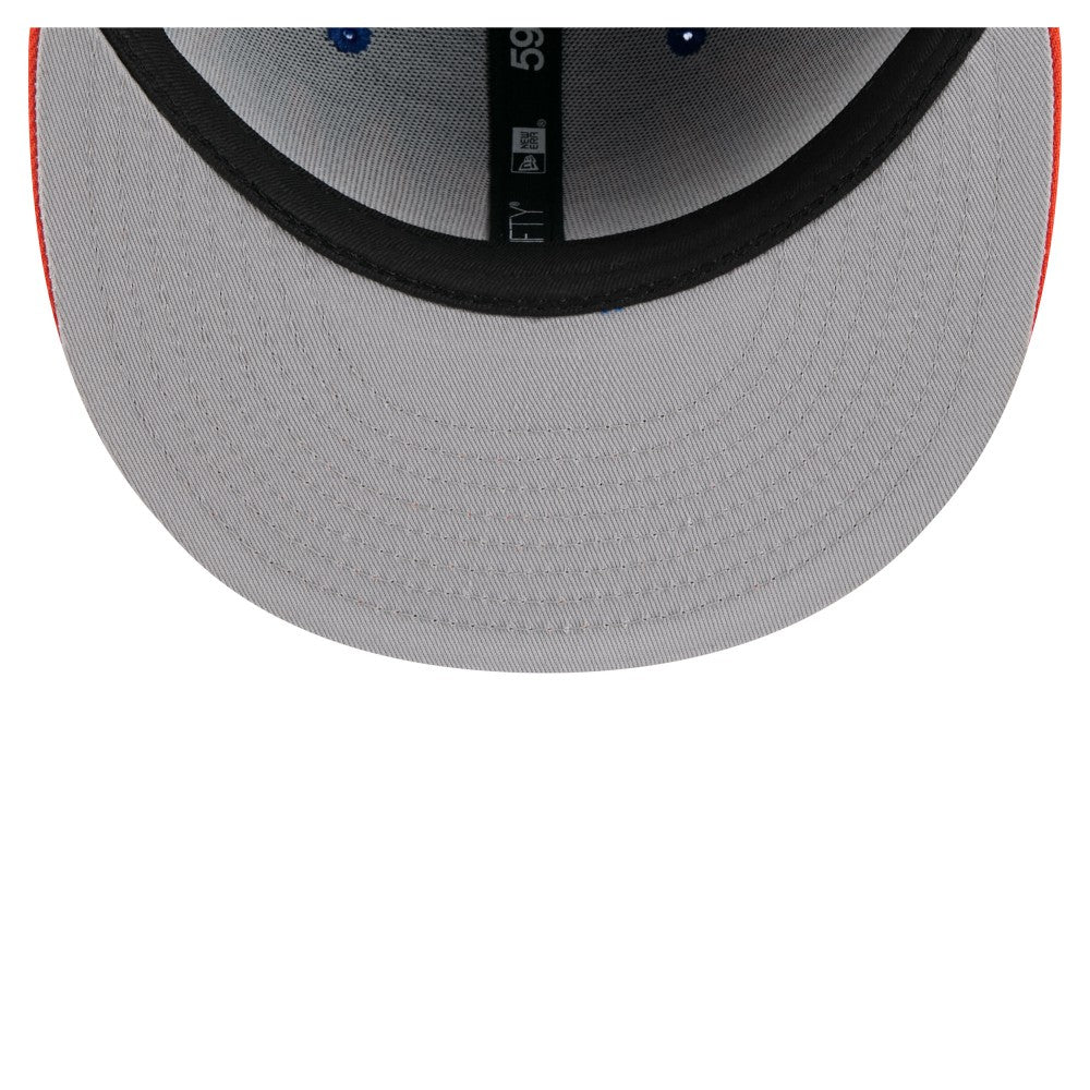 New York Mets New Era Retro Pattern 59FIFTY Fitted Hat - Royal/Orange Hats