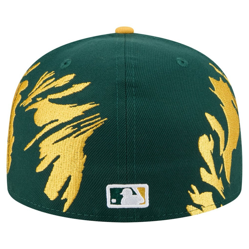 Athletics New Era Retro Pattern 59FIFTY Fitted Hat - Green/Gold Hats