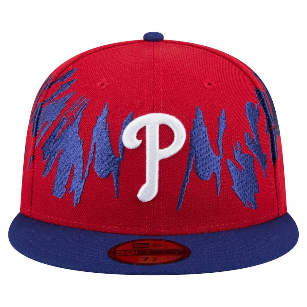 Philadelphia Phillies New Era Retro Pattern 59FIFTY Fitted Hat - Red/Royal Hats