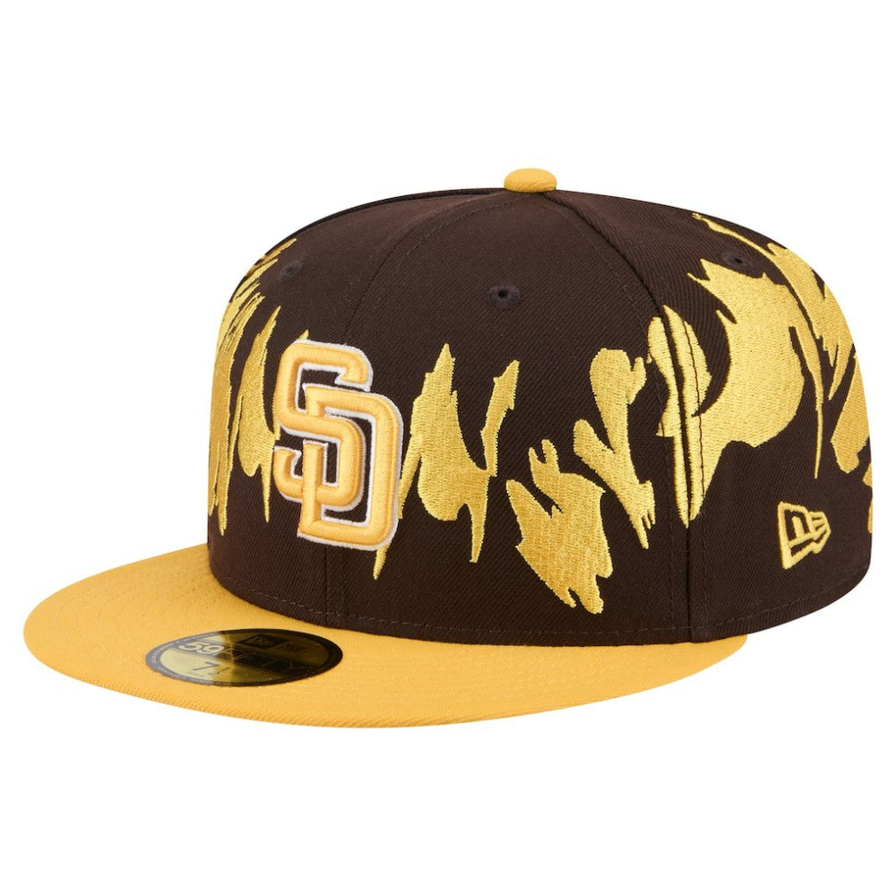 San Diego Padres New Era Retro Pattern 59FIFTY Fitted Hat - Brown/Gold Hats
