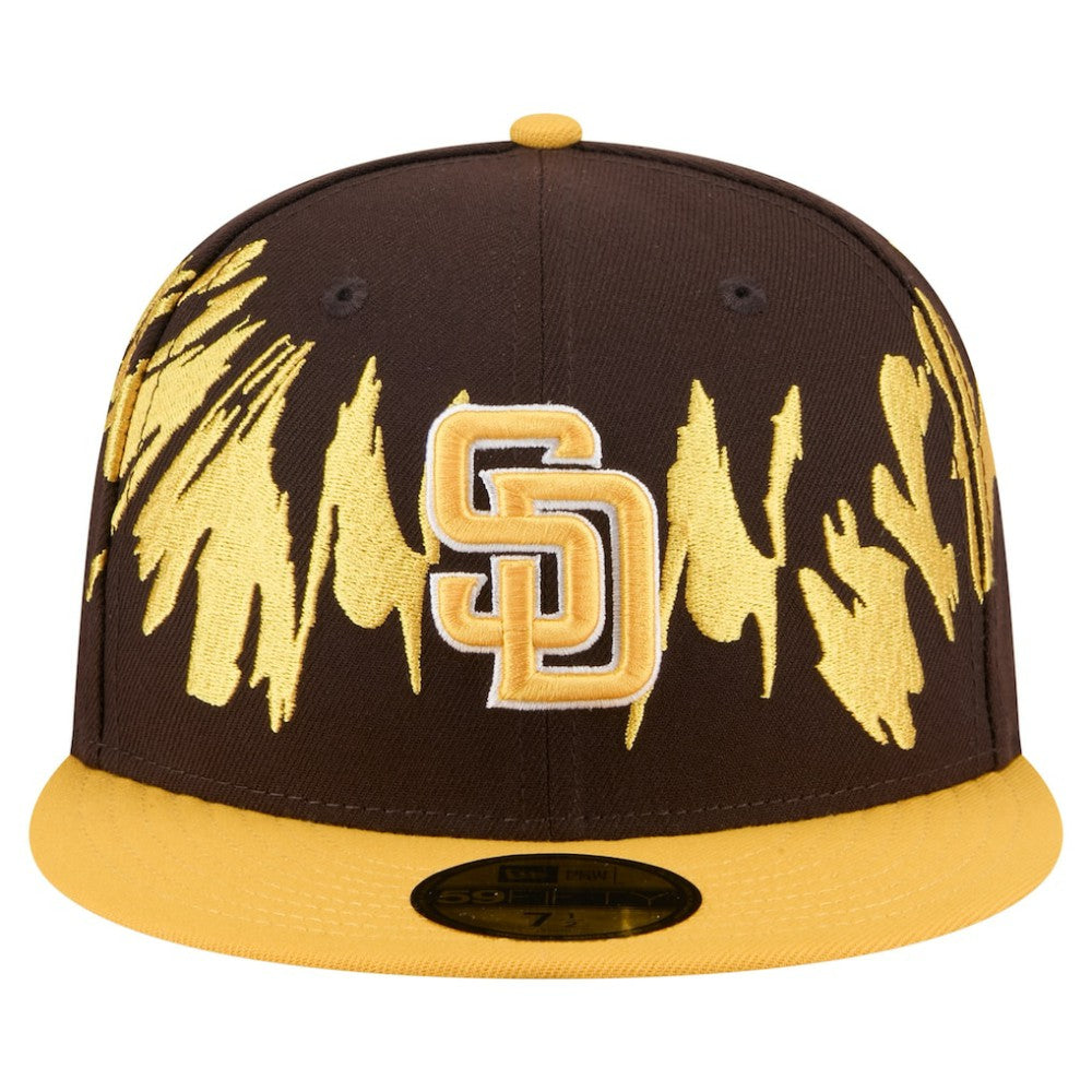 San Diego Padres New Era Retro Pattern 59FIFTY Fitted Hat - Brown/Gold Hats