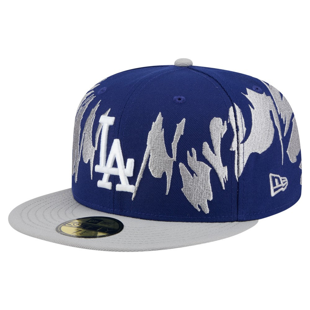 Los Angeles Dodgers New Era Retro Pattern 59FIFTY Fitted Hat - Navy/Gray Hats