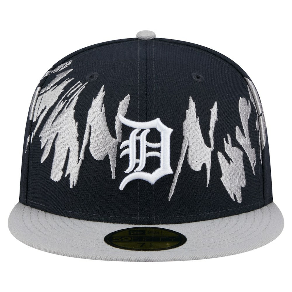 Detroit Tigers New Era Retro Pattern 59FIFTY Fitted Hat - Navy/Gray Hats