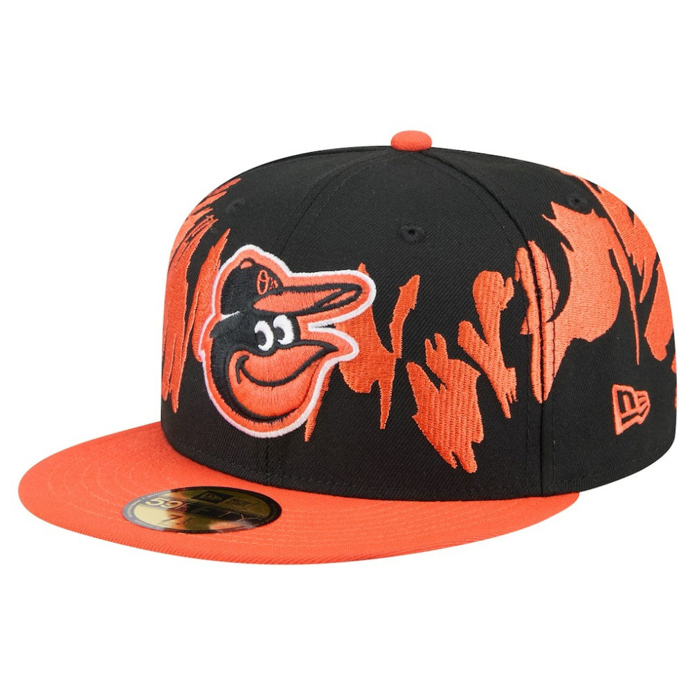 Baltimore Orioles New Era Retro Pattern 59FIFTY Fitted Hat - Black/Orange Hats
