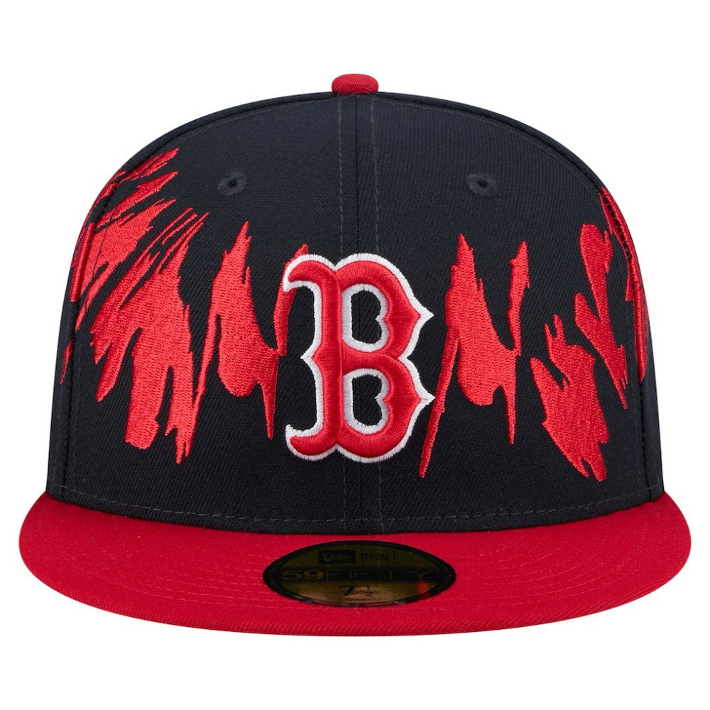 Boston Red Sox New Era Retro Pattern 59FIFTY Fitted Hat - Navy/Red Hats