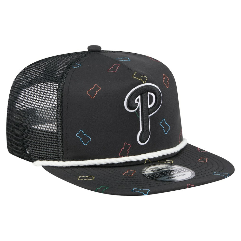 Philadelphia Phillies New Era Gummy Golfer Trucker Adjustable Hat - Black Hats