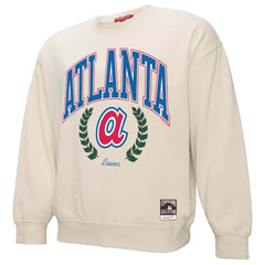 Atlanta Braves Mitchell & Ness Women's Cooperstown Collection Laurel Pullover Sweatshirt - Cream Pullover