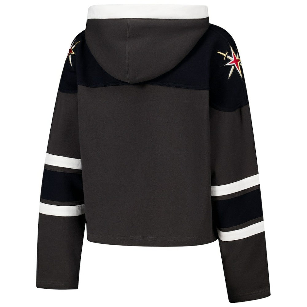 Vegas Golden Knights '47 Women's Cropped Superior Lacer Pullover Hoodie - Charcoal | US 202318478