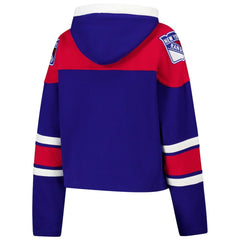 New York Rangers '47 Women's Cropped Superior Lacer Pullover Hoodie - Blue | US 202318480
