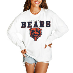 Chicago Bears Gameday Couture Women's Big Goals Oversized Long Sleeve T-Shirt - White T-shirts
