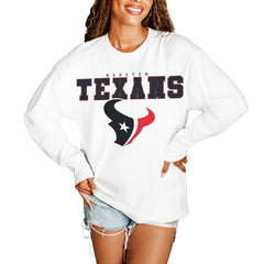 Houston Texans Gameday Couture Women's Big Goals Oversized Long Sleeve T-Shirt - White T-shirts