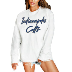 Indianapolis Colts Gameday Couture Women's Classic Comeback Oversized Long Sleeve T-Shirt - White T-shirts