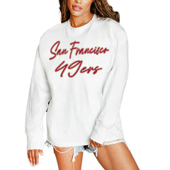 San Francisco 49ers Gameday Couture Women's Classic Comeback Oversized Long Sleeve T-Shirt - White T-shirts