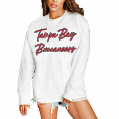 Tampa Bay Buccaneers Gameday Couture Women's Classic Comeback Oversized Long Sleeve T-Shirt - White T-shirts