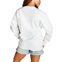 Carolina Panthers Gameday Couture Women's Classic Comeback Oversized Long Sleeve T-Shirt - White T-shirts