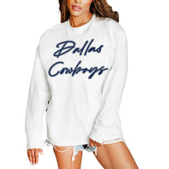 Dallas Cowboys Gameday Couture Women's Classic Comeback Oversized Long Sleeve T-Shirt - White T-shirts