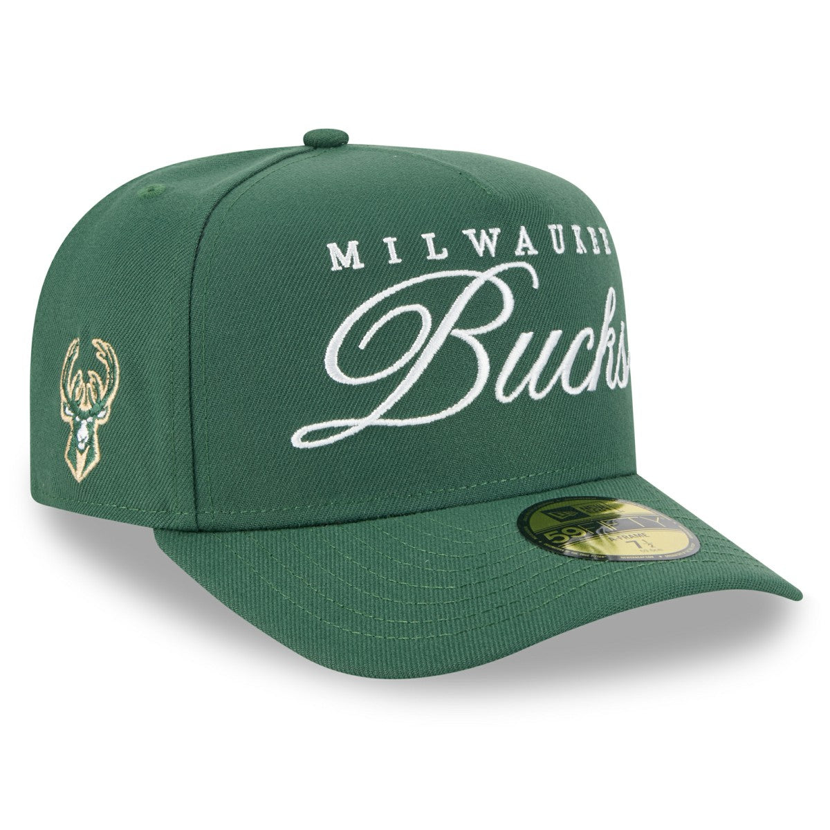 Milwaukee Bucks 2025 NBA Draft A-Frame 59FIFTY Fitted Hat Hunter Green - New Era
