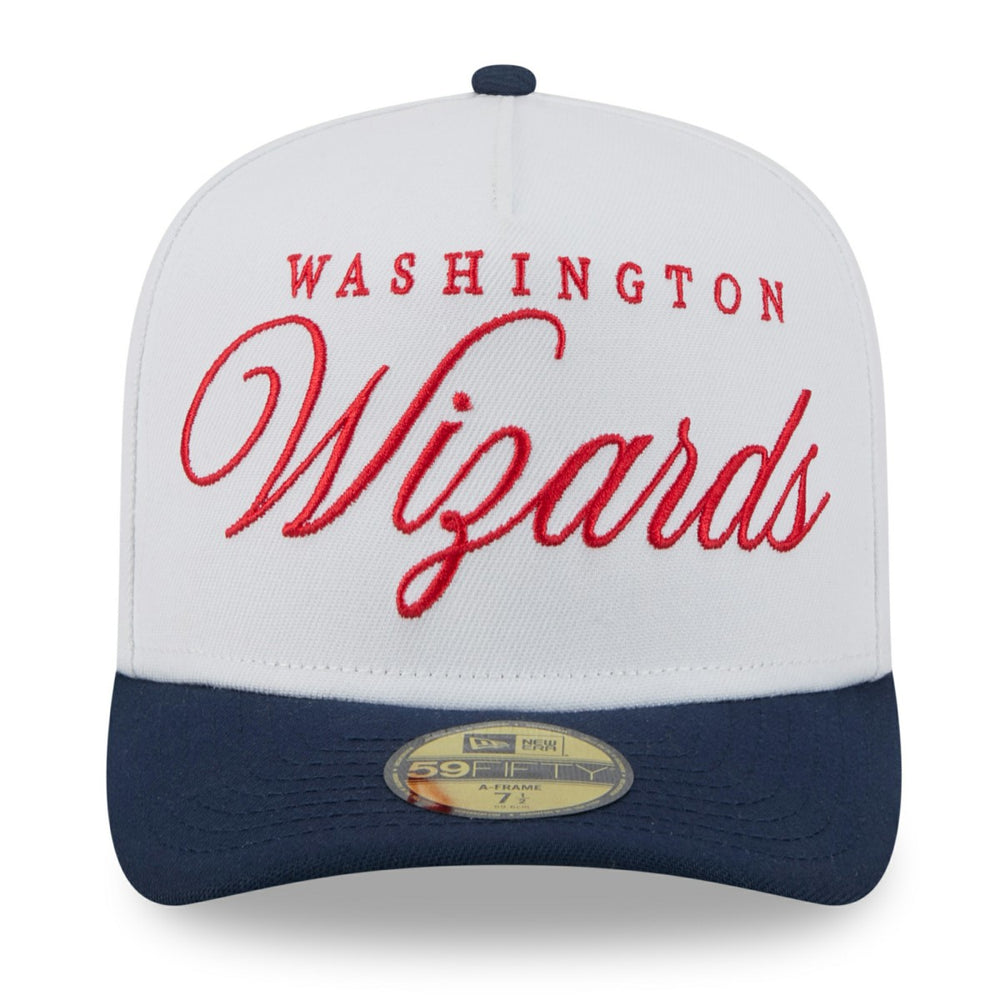 Washington Wizards 2025 NBA Draft A-Frame 59FIFTY Fitted Hat White/Navy - New Era