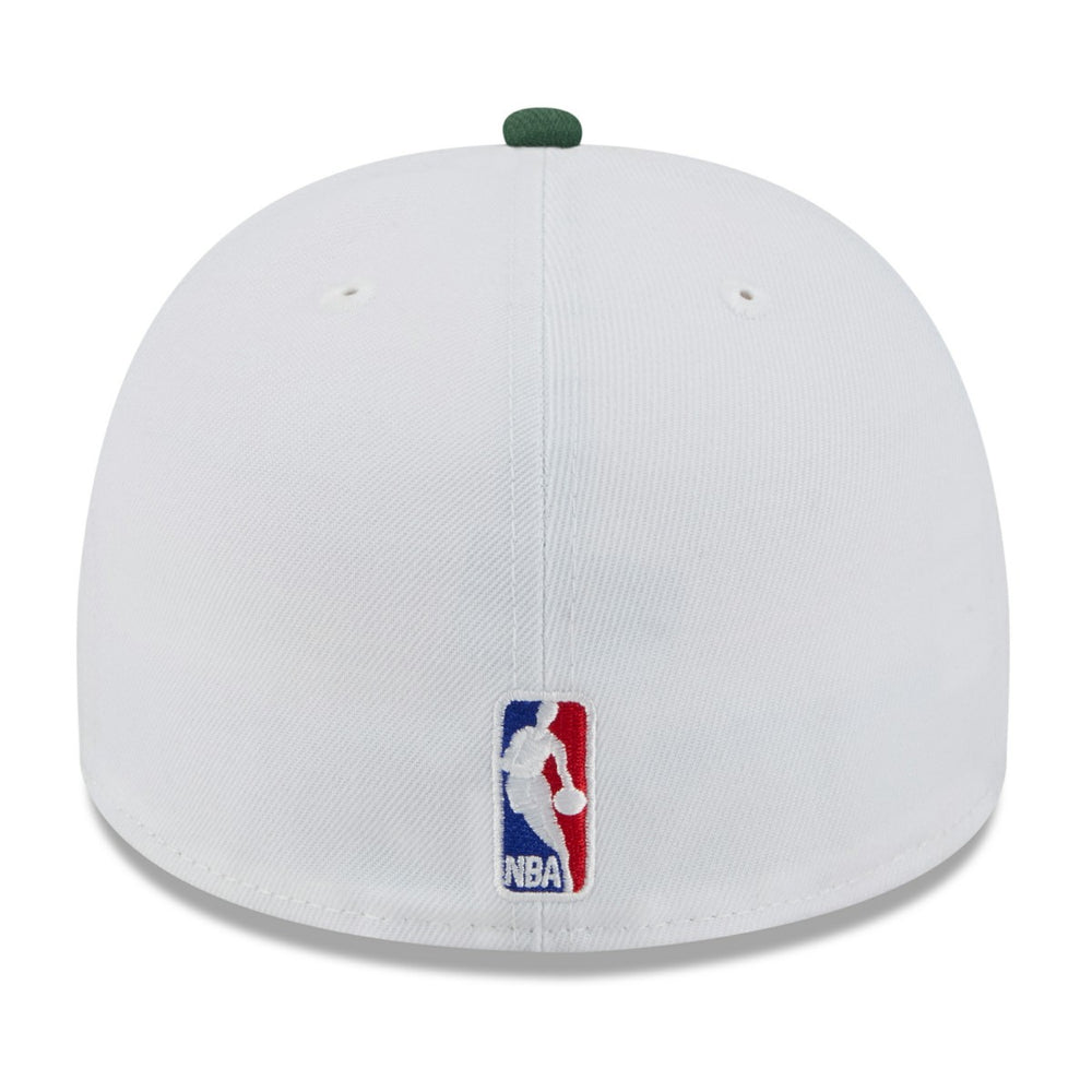 Milwaukee Bucks 2025 NBA Draft A-Frame 59FIFTY Fitted Hat White/Hunter Green - New Era