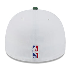 Milwaukee Bucks 2025 NBA Draft A-Frame 59FIFTY Fitted Hat White/Hunter Green - New Era
