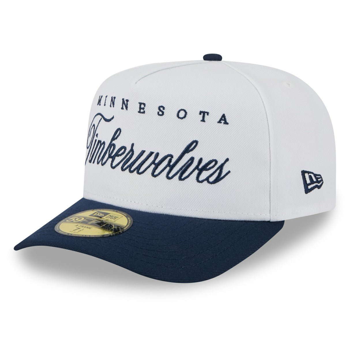Minnesota Timberwolves 2025 NBA Draft A-Frame 59FIFTY Fitted Hat White/Navy - New Era