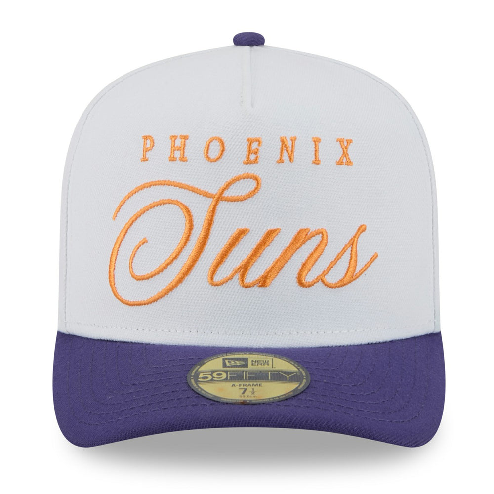 Phoenix Suns 2025 NBA Draft A-Frame 59FIFTY Fitted Hat White/Purple - New Era