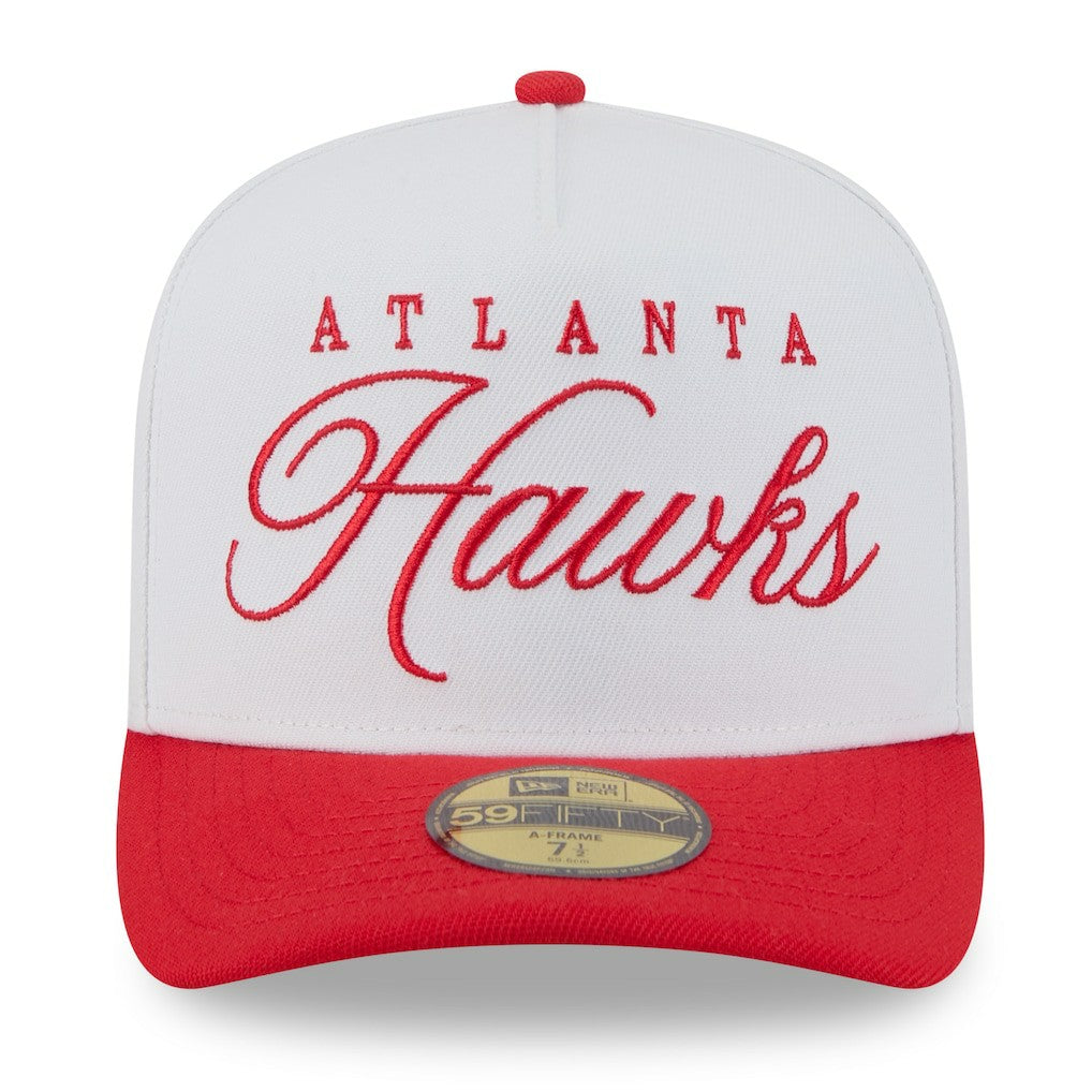 Atlanta Hawks 2025 NBA Draft A-Frame 59FIFTY Fitted Hat White/Red - New Era
