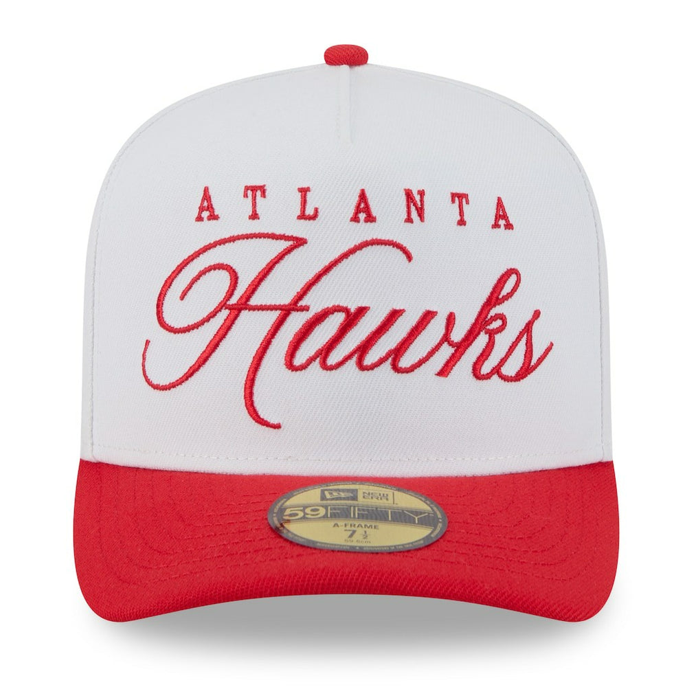 Atlanta Hawks 2025 NBA Draft A-Frame 59FIFTY Fitted Hat White/Red - New Era