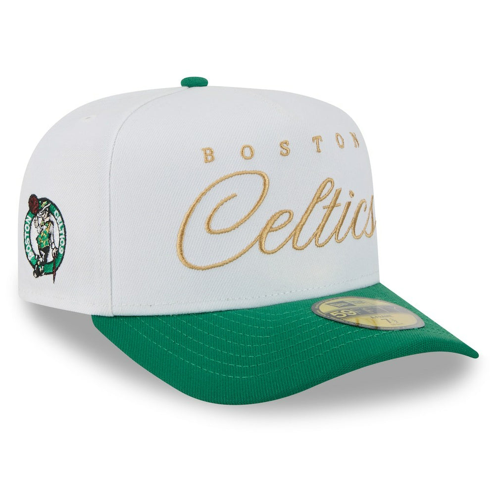 Boston Celtics 2025 NBA Draft A-Frame 59FIFTY Fitted Hat White/Kelly Green - New Era