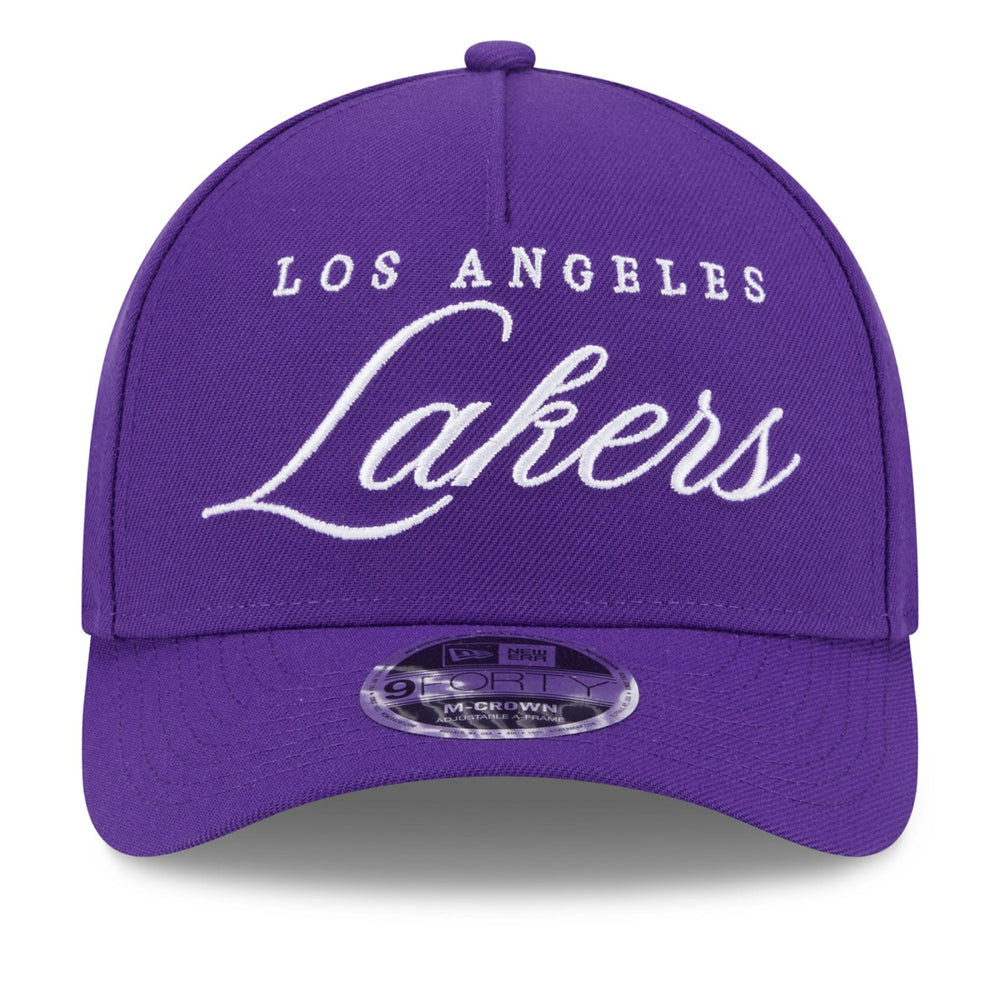 Los Angeles Lakers 2025 NBA Draft M-Crown A-Frame 9FORTY Adjustable Hat Purple - New Era