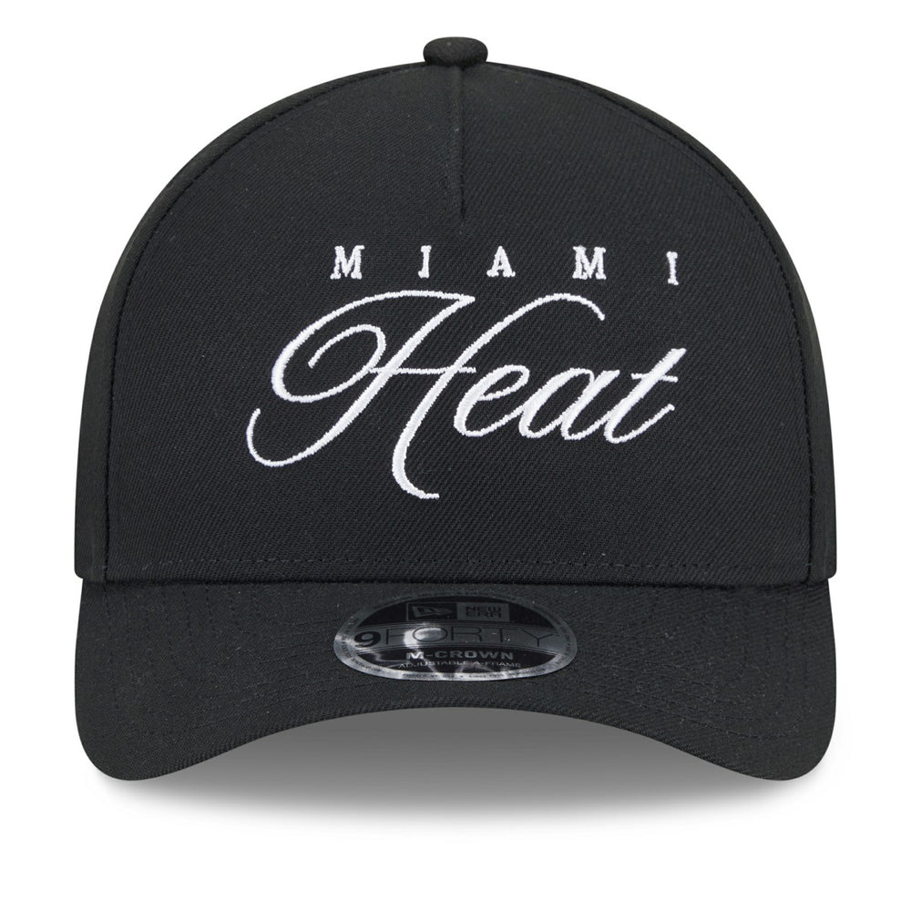 Miami Heat 2025 NBA Draft M-Crown A-Frame 9FORTY Adjustable Hat Black - New Era