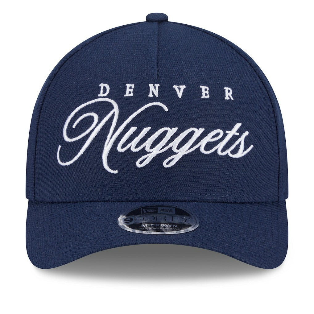 Denver Nuggets 2025 NBA Draft M-Crown A-Frame 9FORTY Adjustable Hat Navy - New Era