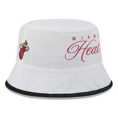 Miami Heat 2025 NBA Draft Nylon Bucket Hat White/Black - New Era