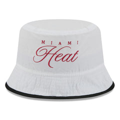 Miami Heat 2025 NBA Draft Nylon Bucket Hat White/Black - New Era